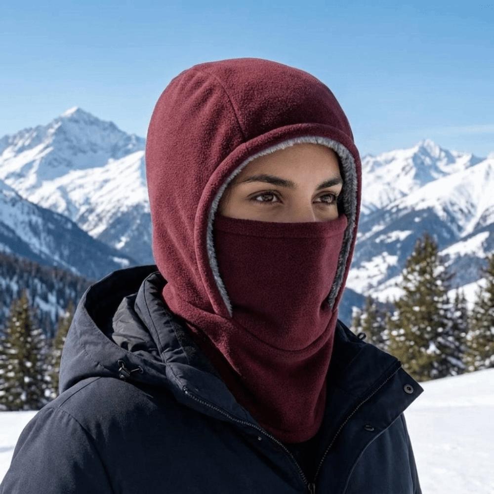 Cold-proof Warm Hood Hat Solid Color Ski Windproof Cap Simple Balaclava Cycling Cap Cold Weather