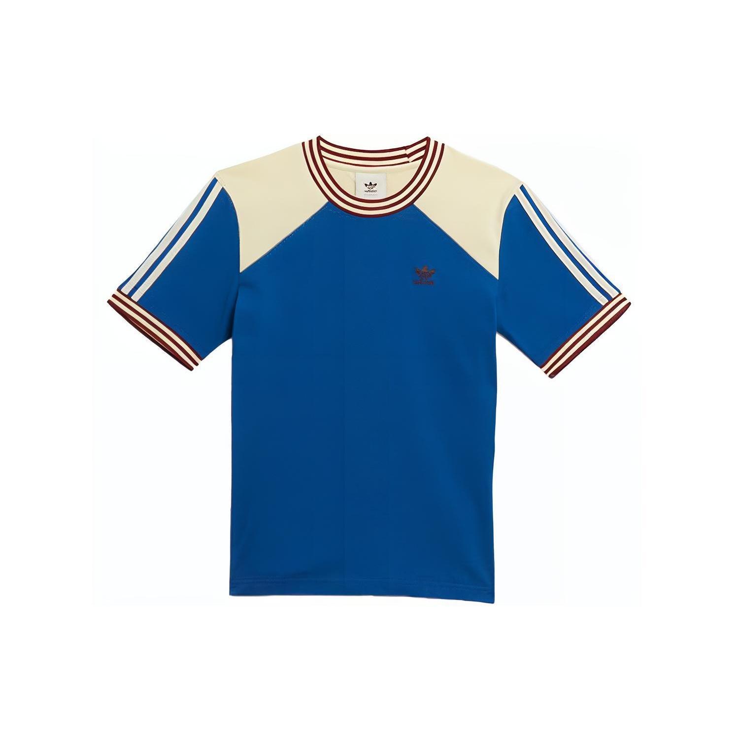 Men s adidas originals College Splicing Contrasting Colors Short Sleeve Navy Blue T-Shirt HC1652 S