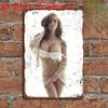 BRAHMIHITA Retro Girl Metal Tin Sign 12x8 Inch  Vintage Wall Art Decor for Man Cave Bar Bathroom Living Room PreDri