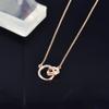 Mobius Love Double Ring Necklace Versatile Non-Fading Titanium Steel Collarbone Chain