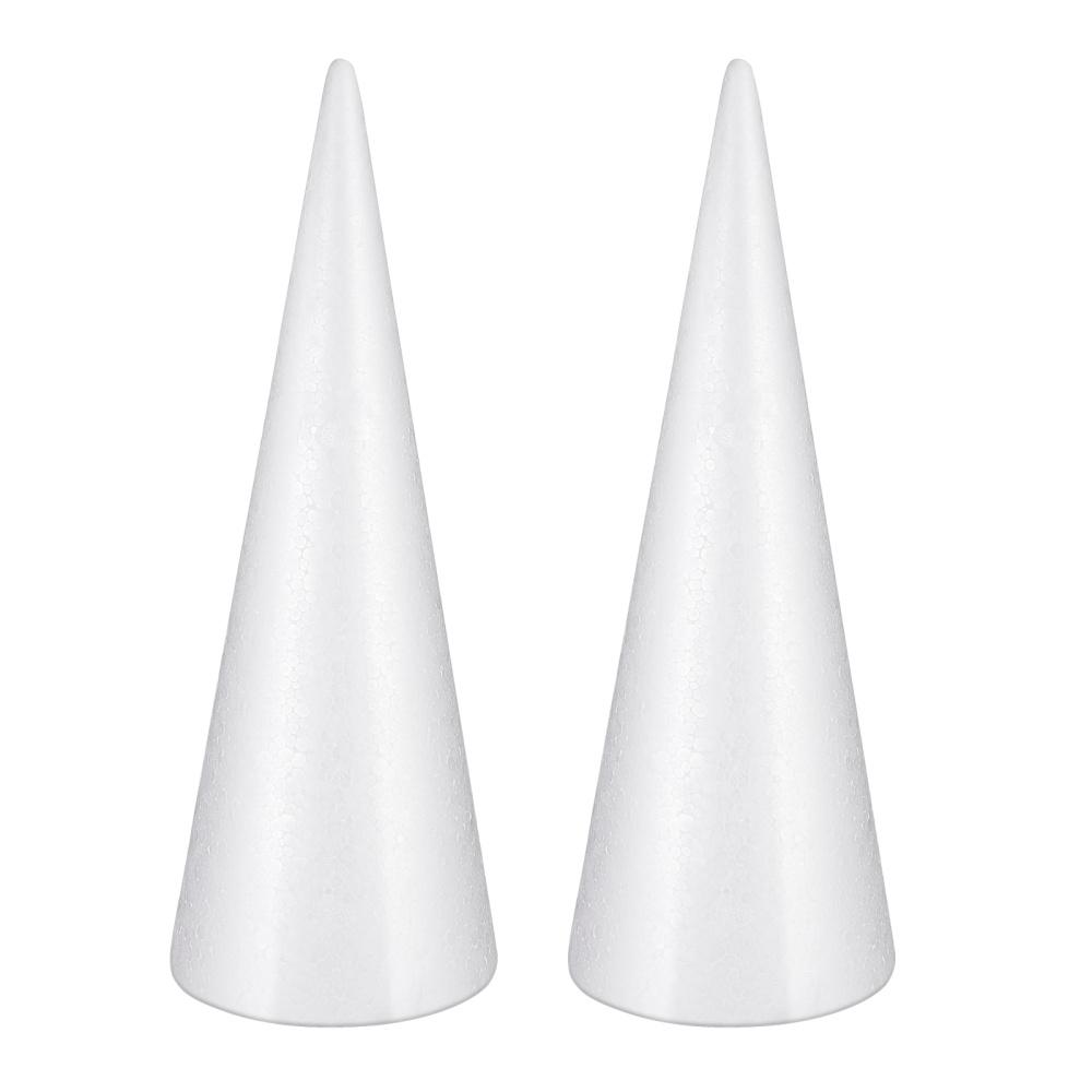 2pcs Craft Cone Shaped Foam Projects Supplies Christmas Tree Decorations Party Holiday Diy Foam Cones Decoration Centerpiece