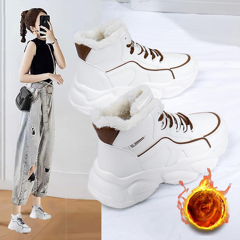 

Зимние сапоги для женщин. Новая зимняя женская обувь на весну и осень. Короткие теплые туфли на хлопковой подкладке. Утолщенная обувь на флисовой подкладке. Женские сапоги.