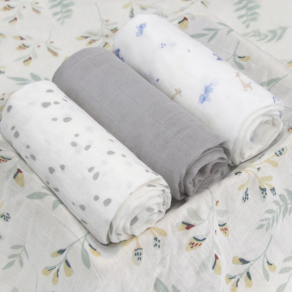 3 PCs Bamboo Cotton Gauze Diapers Newborn Baby Washable Baby Diaper Cloth Comfortable Breathable Absorbent Soft Summer