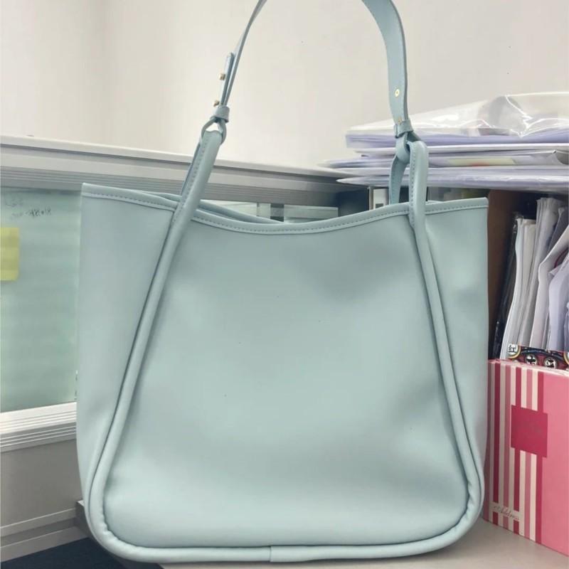 JIAERDI Sweet Lovely Blue Tote Bag Women Leather Large Capacity Shoulder Bags Ladies Everyday Commuter Casual Underarm Bag 2025