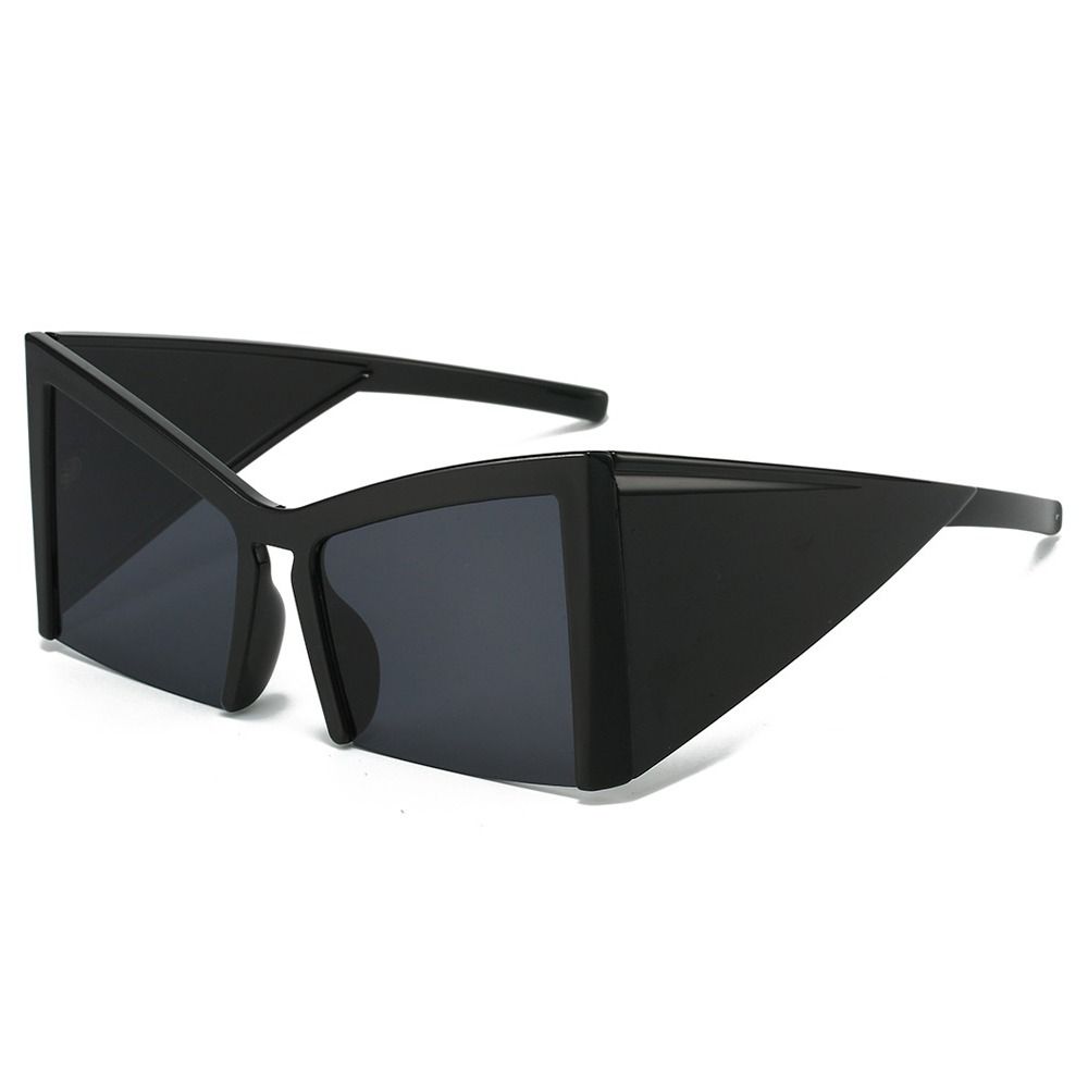 

Солнцезащитные очки кошачий глаз с широкой оправой и полуоправой, модные солнцезащитные очки в большой оправе, квадратные солнцезащитные очки в стиле панк для женщин и мужчин Black