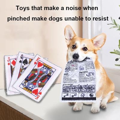 Knisterndes Hundespielzeug Knisternde Zeitung Hundekauspielzeug Realistisches Spielkarten Welpen Zahnungsspielzeug für Hunde Beißen Kauen Angstlinderung