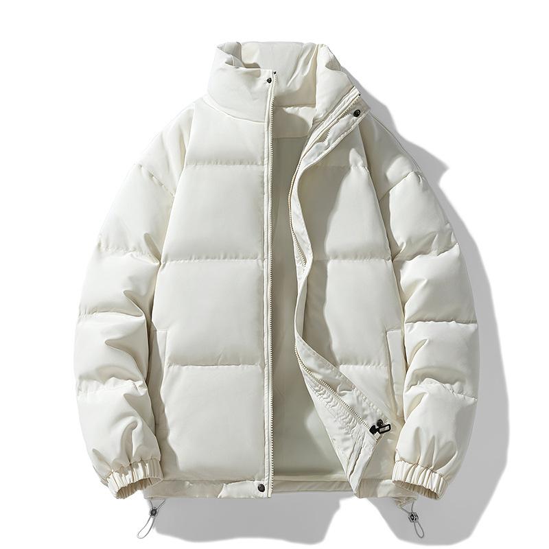 Stehkragen Baumwollkleidung Herren und Damen Abschnitt Winter Verdickt Locker Baumwolljacke Paarmodelle Einfarbig Brotkleidung Baumwollmantel
