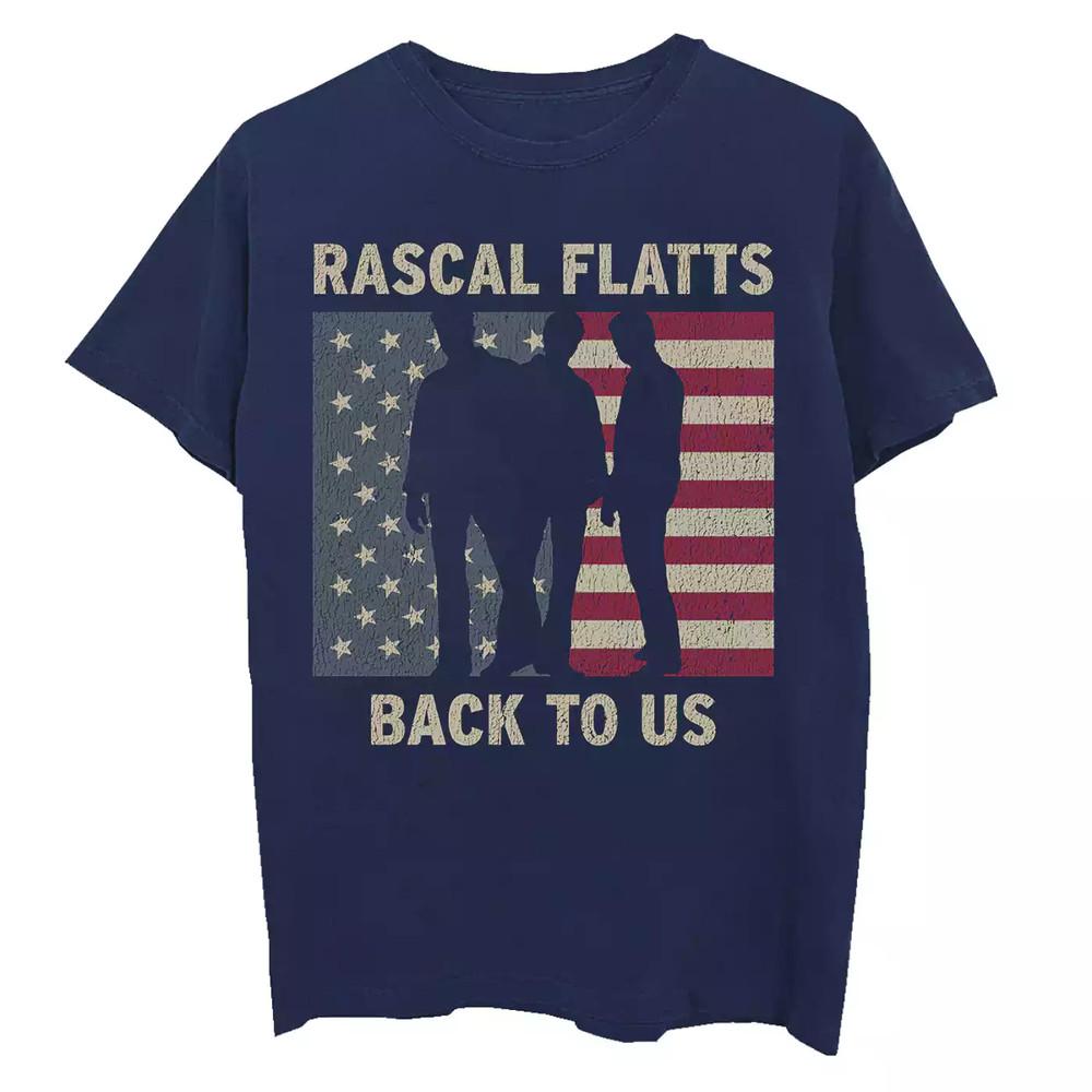 

Rascal Flatts Band Back To US Flag T Shirt Full Size S-5XL Unisex T-Shirt XL