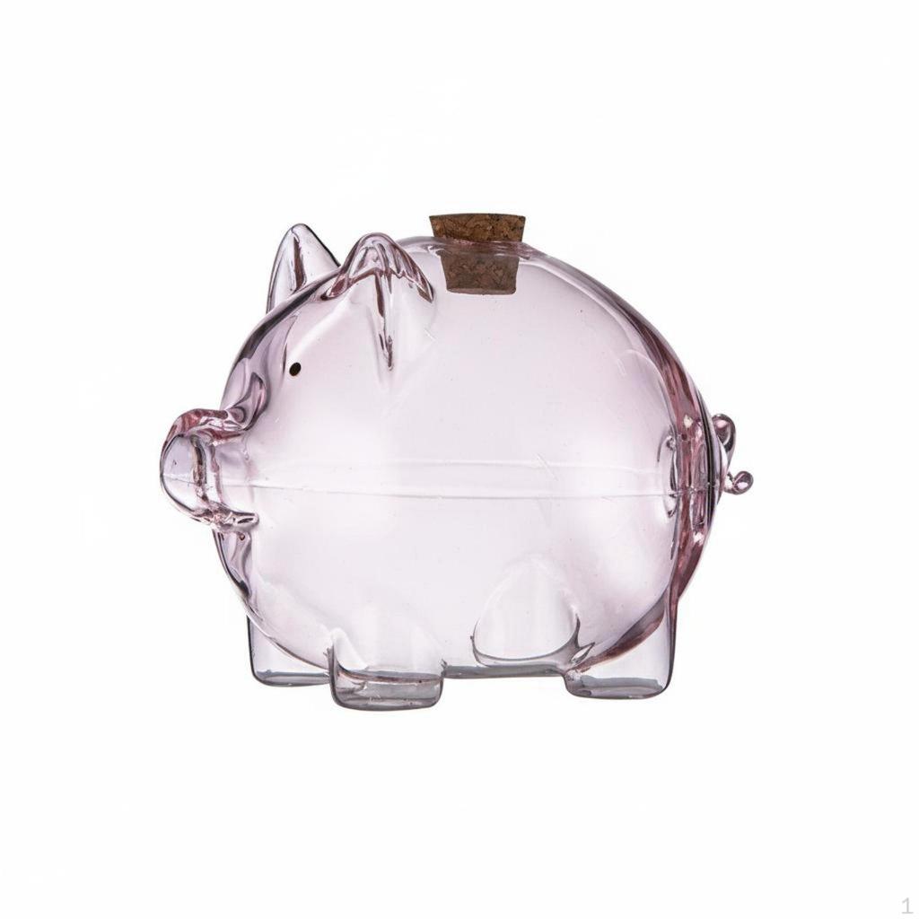 Glass Pig Storage Bottle Cute and Adorable Money Box Easy To Clean Transparent Change Bank