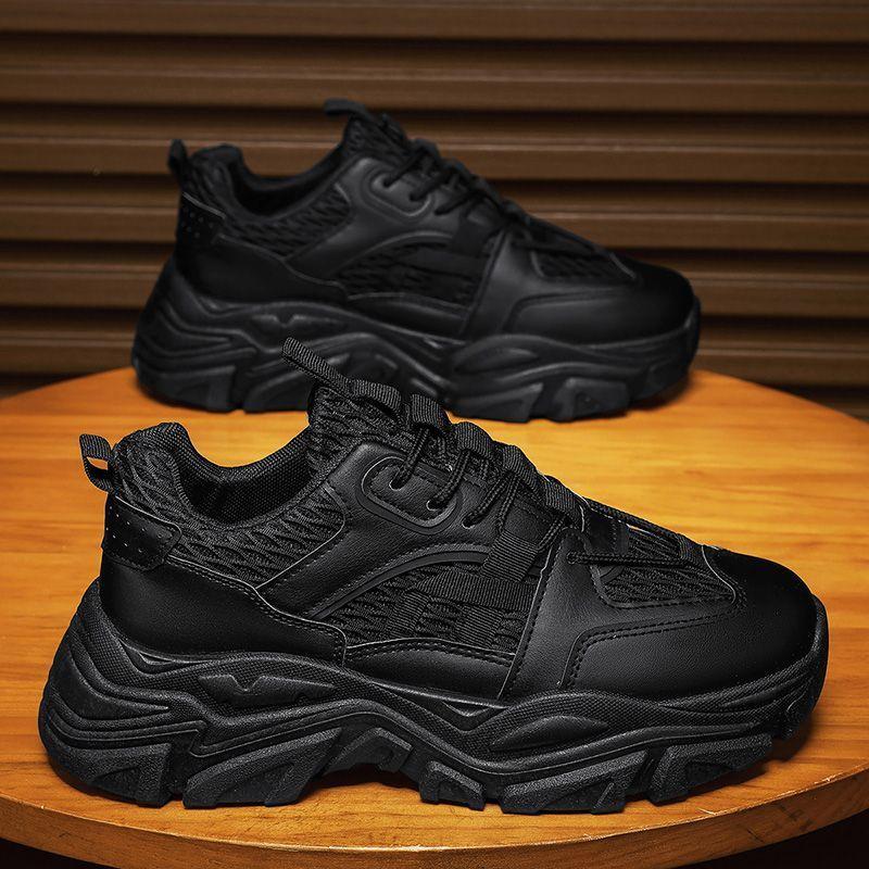 Men's Shoes Spring Mesh Breathable Trendy Versatile Sports Casual Shoes for Men's Thick Sole Heightened Daddy Trendy Shoes for Men