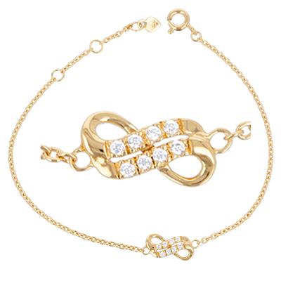 [R7203] - Brățară placată cu aur „Infinity” din aur alb - 13x6 mm