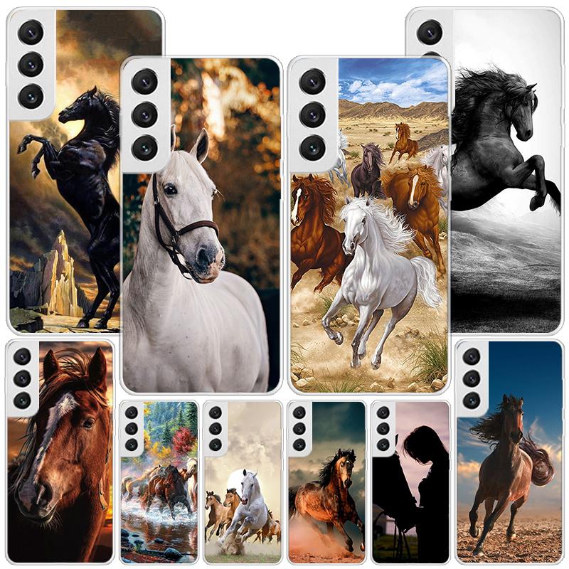 Horse Great Beauty Galloping Phone Case For Samsung Galaxy S24 S25 Edge S26 Ultra S23 S22 S21 Plus S20 FE + Personalized Print C