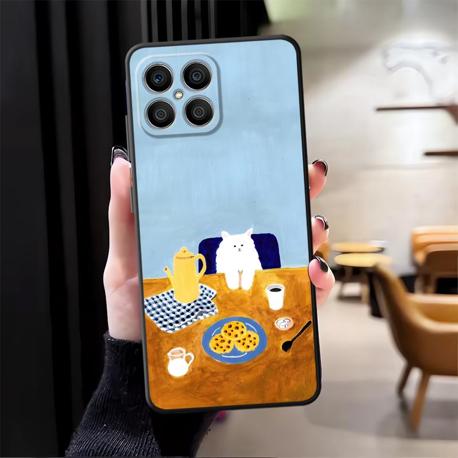 

Чехол для телефона Funda для Honor X7 X5b Magic5Lite 200 400 Lite 90 X9a 8X 70 X8 X6 Мультяшный Кот Honor X5b Plus