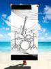 Telo Mare con Stampa Note Musicali Microfibra Grande Senza Sabbia Asciugatura Rapida, Design Chiavi di Piano Chiave di Sol, Asciugamani Morbidi Assorbenti per Bagno