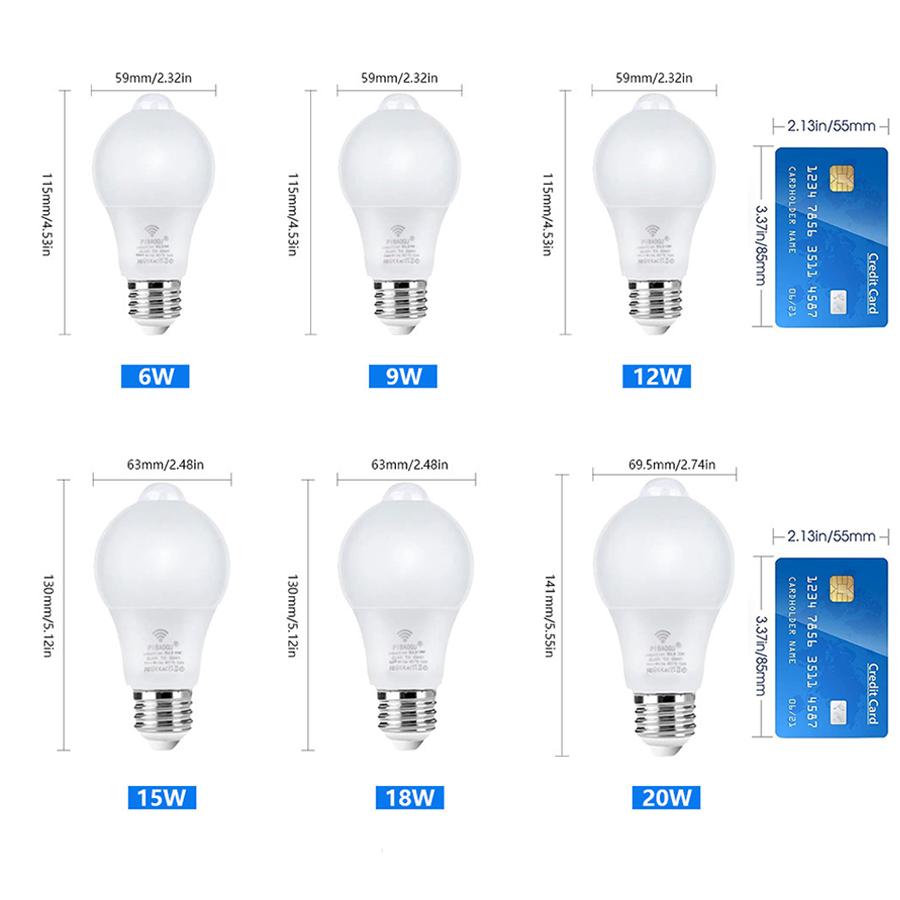 E27 LED Bulb PIR Motion Sensor 110V 220V 12W 15W 18W Dusk Dawn LED Light Lamps Spotlights Night Light For Home Stair Hallway