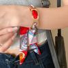 Metal Silk Cuff Bracelet Europe American Style Bohemian Scarf Bangle Ethnic Style Wristband  Girls