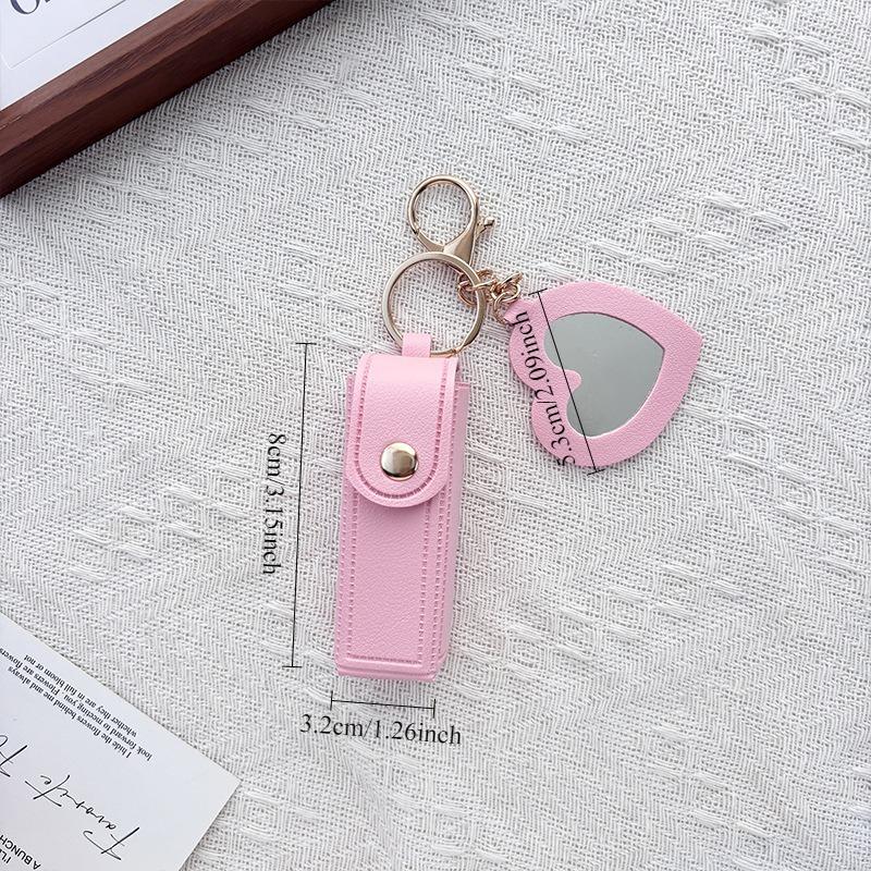 Portable Heart‑Shape Lipstick Bag with Mirror, Multi‑color Mini Cosmetic Storage Pouch for Daily Use