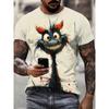 Summer Round Neck Funny Animal Pattern 3D Print Top Fashionable Casual Short Sleeved Men's T-shirts