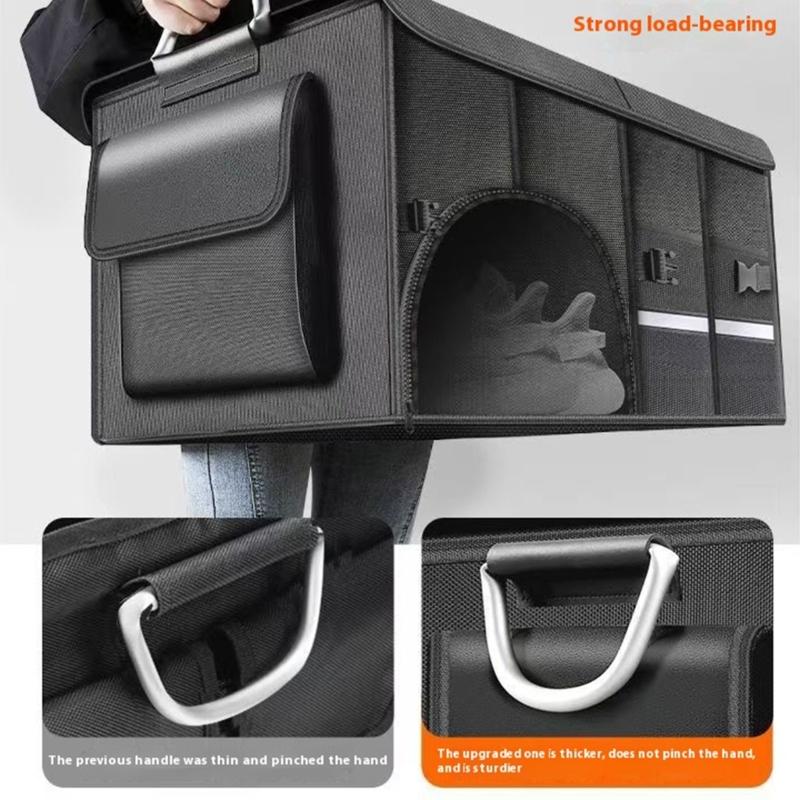 Collapsible Automotive Storage Container Large Capacity Multiple Compartment Car Trunk Organizers for Car Rear Organization