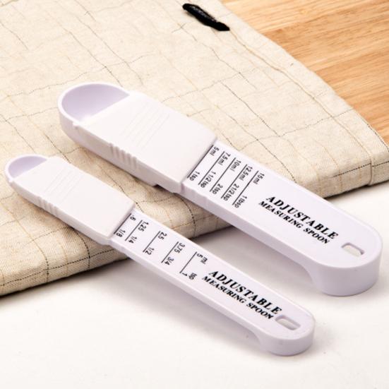 2 Pezzi Plastica Regolabile Utensile da Cucina Cucchiaini Condimento per Polvere Solida Liquido