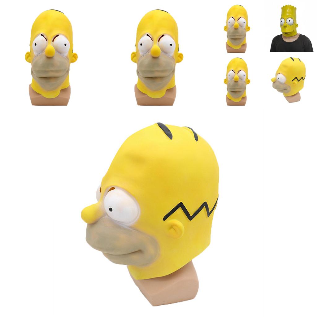 The Simpsons Mask Latex Costume Headgear For Halloween Party Cosplay