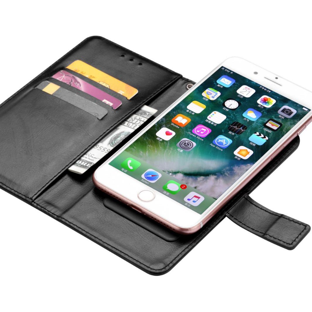 

In Stock: Universal Leather Wallet Phone Case with Crazy Horse Pattern, Buckle, and Card Slots No. 4 красный