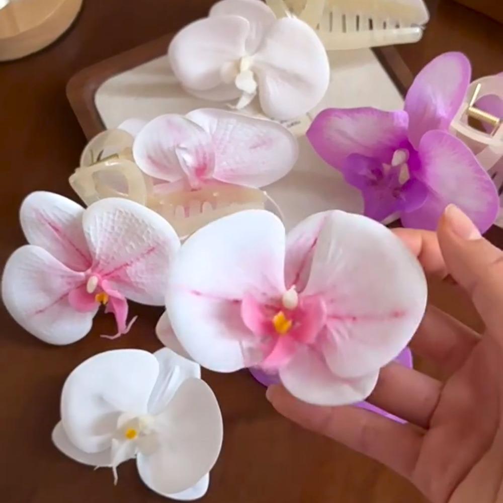 Sweet Butterfly Orchid Hair Claw Vacation Style Seaside Vacation Headwear  Daily