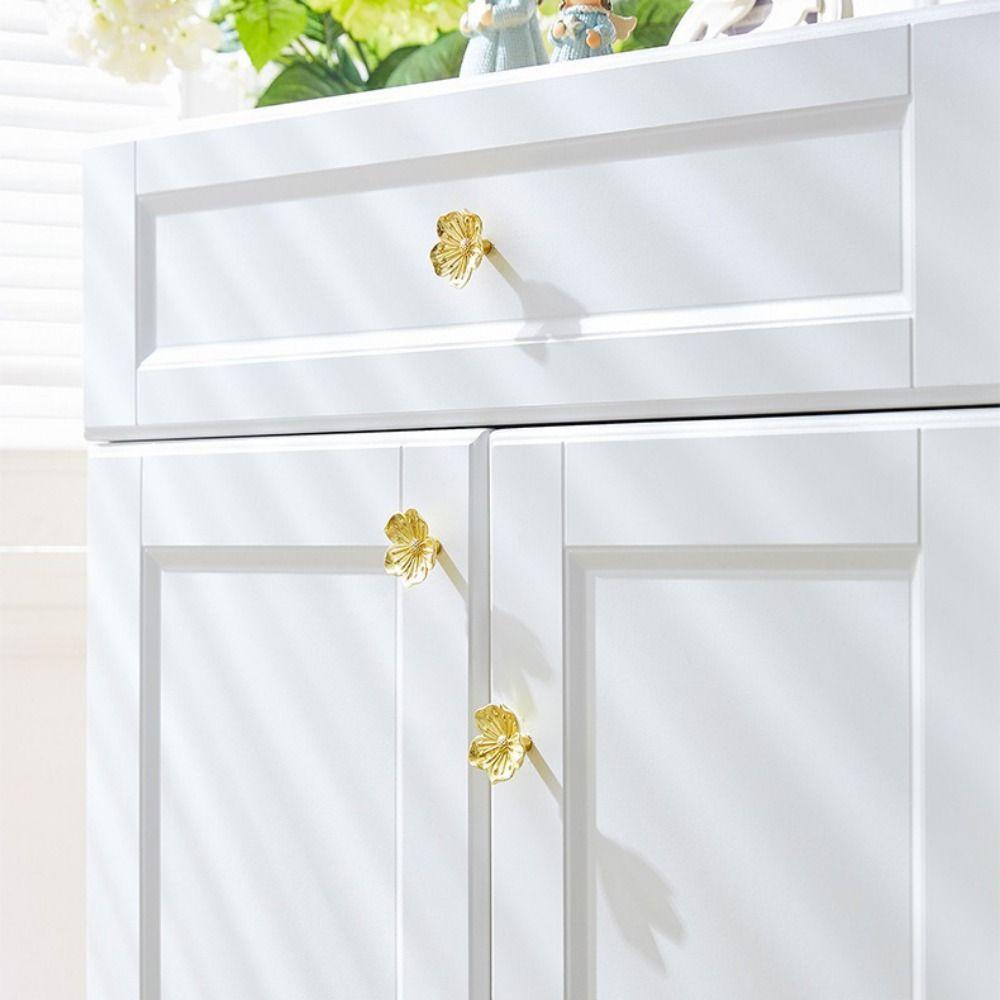 Cherry Blossom Shape Drawer Pull Handle Vintage Wardrobe Knob Ornamental Cabinet Pull  Cupboard
