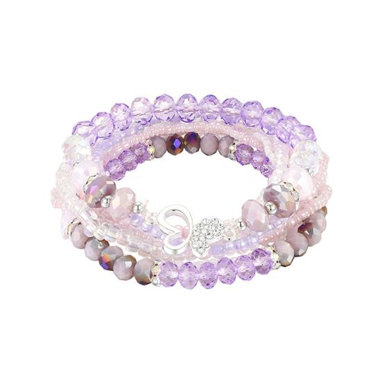 Bransoletki damskie koralikowe wielowarstwowe biżuteria ze sztucznej glazury bohemy bransoletki do układania na imprezę