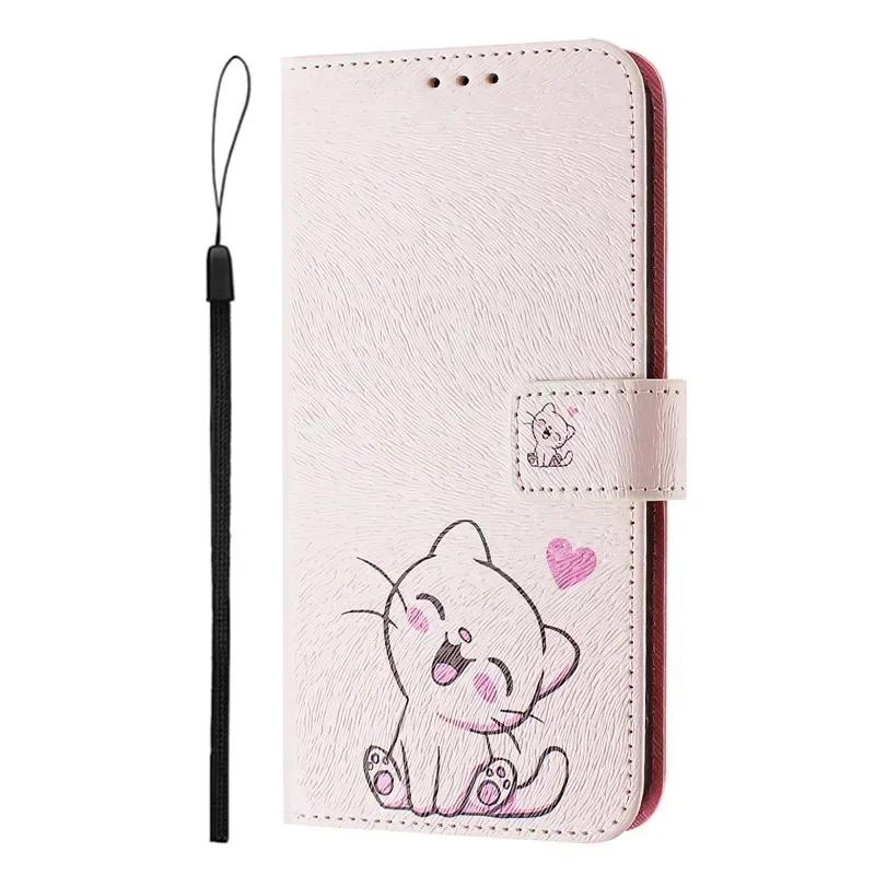 A22 Leather Phone Case For Samsung Galaxy A22 A32 A12 A42 A52 4G A72 A52s 5G Flip Cover Wallet Magnetic Painted Cases Cat Flower