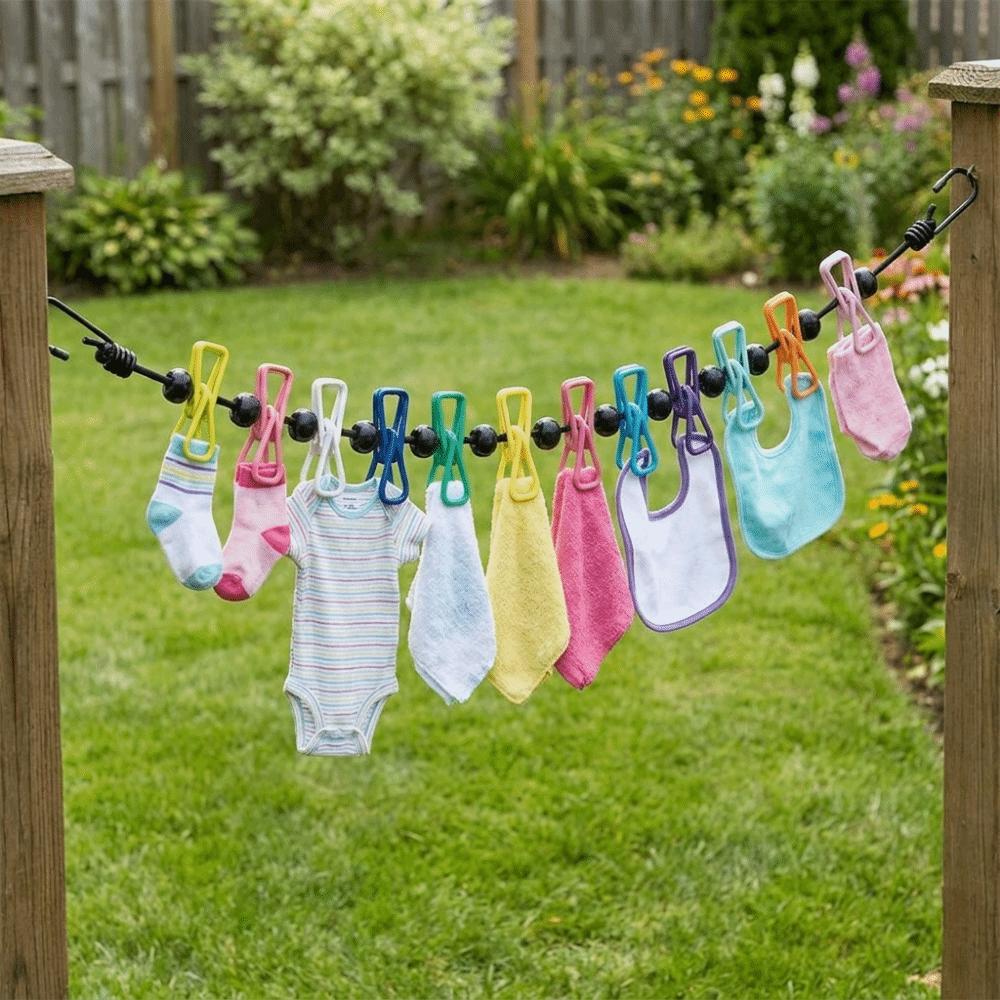 1.8 M Retractable Clothesline Elastic Stretch Elastic Clothes Drying Rack Travel