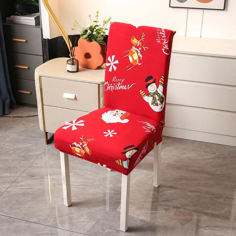 Christmas Decoration Stretch Covers Chair Cover For Dining Room Office Banquet Chair Protector Elastic Material Armchair Cover