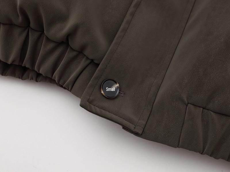 Unisex Winter Leather Jacket with Removable Shearling Collar - Casual American Lazy Style