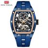 Orologio Mini Focus, Orologio da Uomo a Forma di Botte di Vino Cassa in Acciaio Completamente Scheletrato Automatico Meccanico Orologio da Uomo 0603G