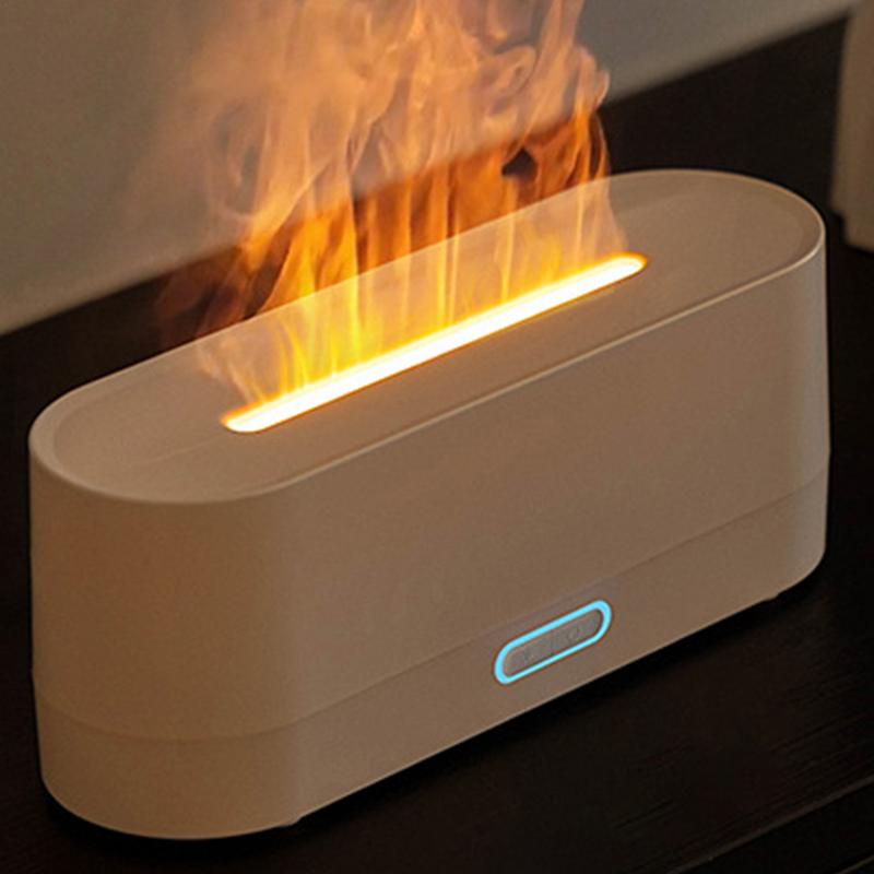 Flame Diffuser Portable Rechargeable Room Humidifier Waterless Auto-Off Protection Simulated Flame Personal Humidifier For Home