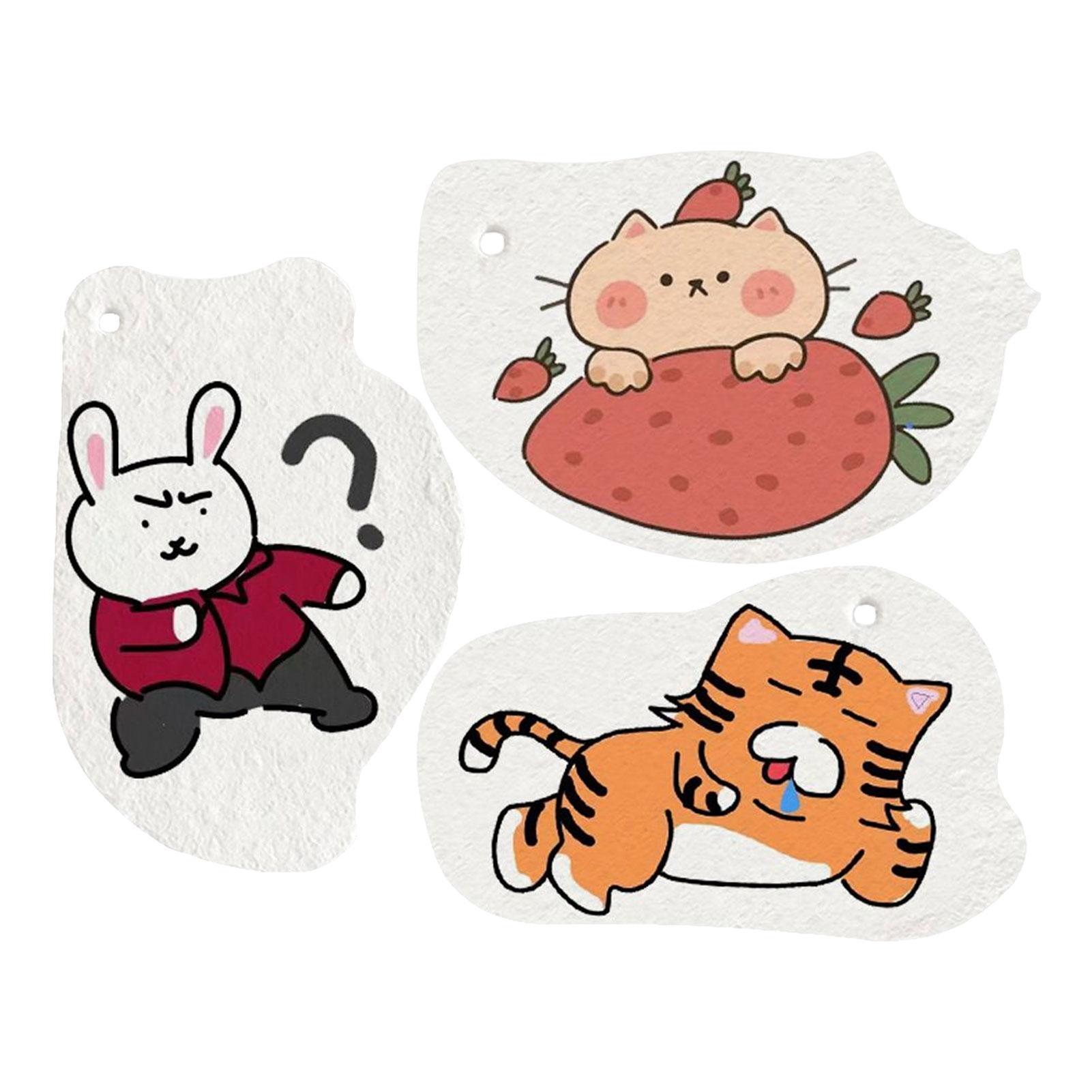 

Очистка Губка |3шт Мультяшные животные Скруббер для посуды | Губка без царапин целлюлозный скраб губка, Dual-S