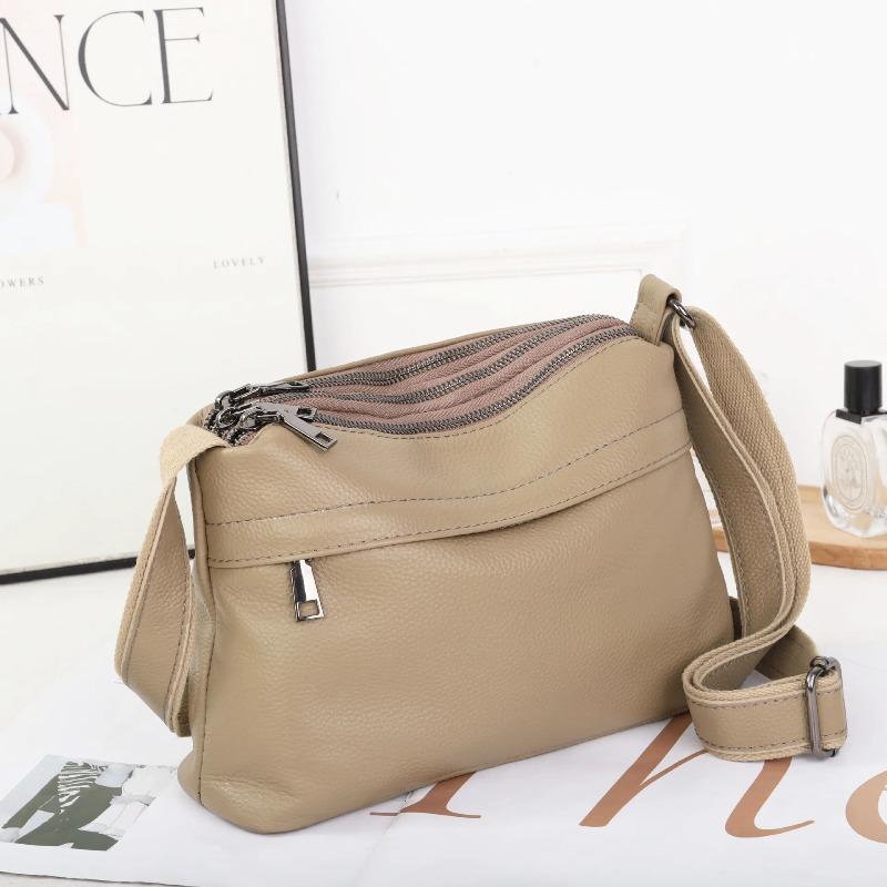 Women's Top-Grain Leather Shoulder Bag - Spacious Underarm Tote for Moms, Practical Commuter Crossbody