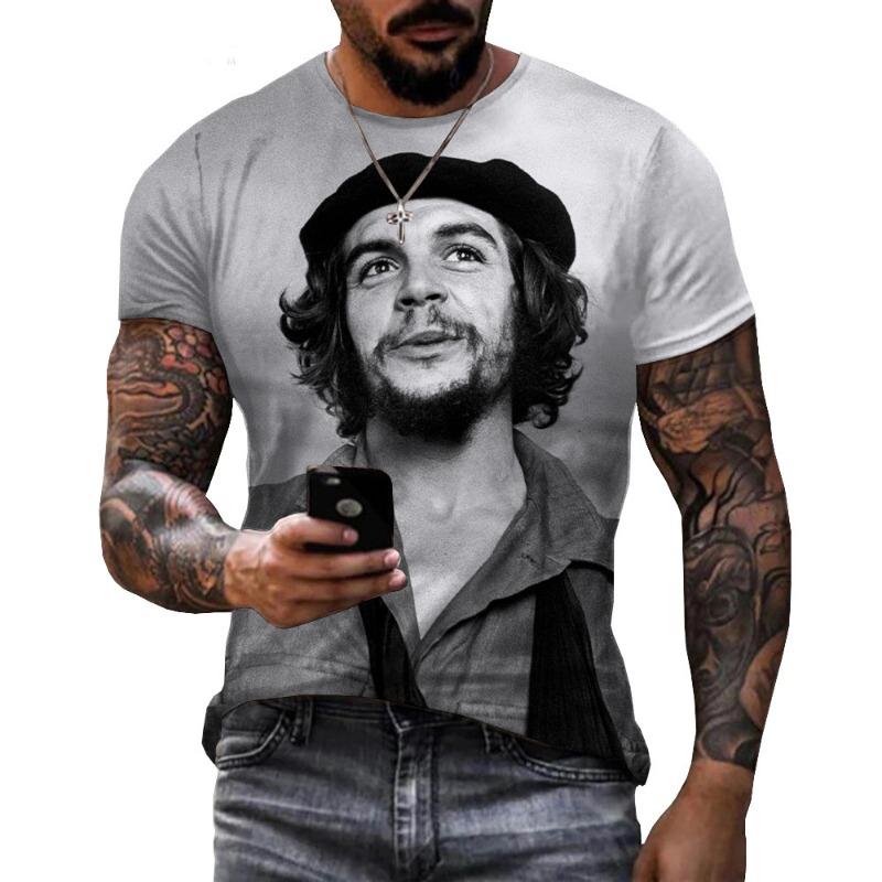 Ανδρικό T-Shirt με Γραφικό Che Guevara 3D Ρούχα Μόδα Harajuku T-Shirts Αναψυχής Λαιμόκοψη O Κοντομάνικο Πουλόβερ Καλοκαιρινά Φαρδιά Μπλουζάκια