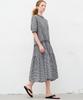 Mite Frill Shrring Check Dress_Black