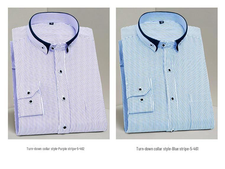 Pánská košile s dlouhým rukávem, čínská červená, stojáček - Profesionální korejský styl pracovní oděv