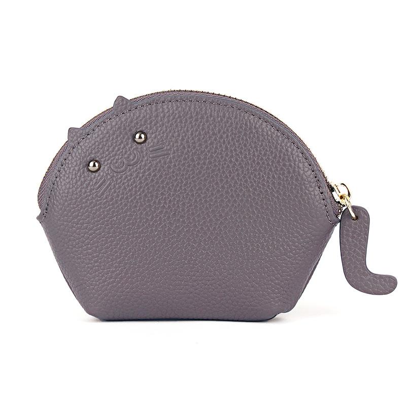 Women's Cowhide Wallet: Creative Mini Coin and Key Pouch for Ladies and Students