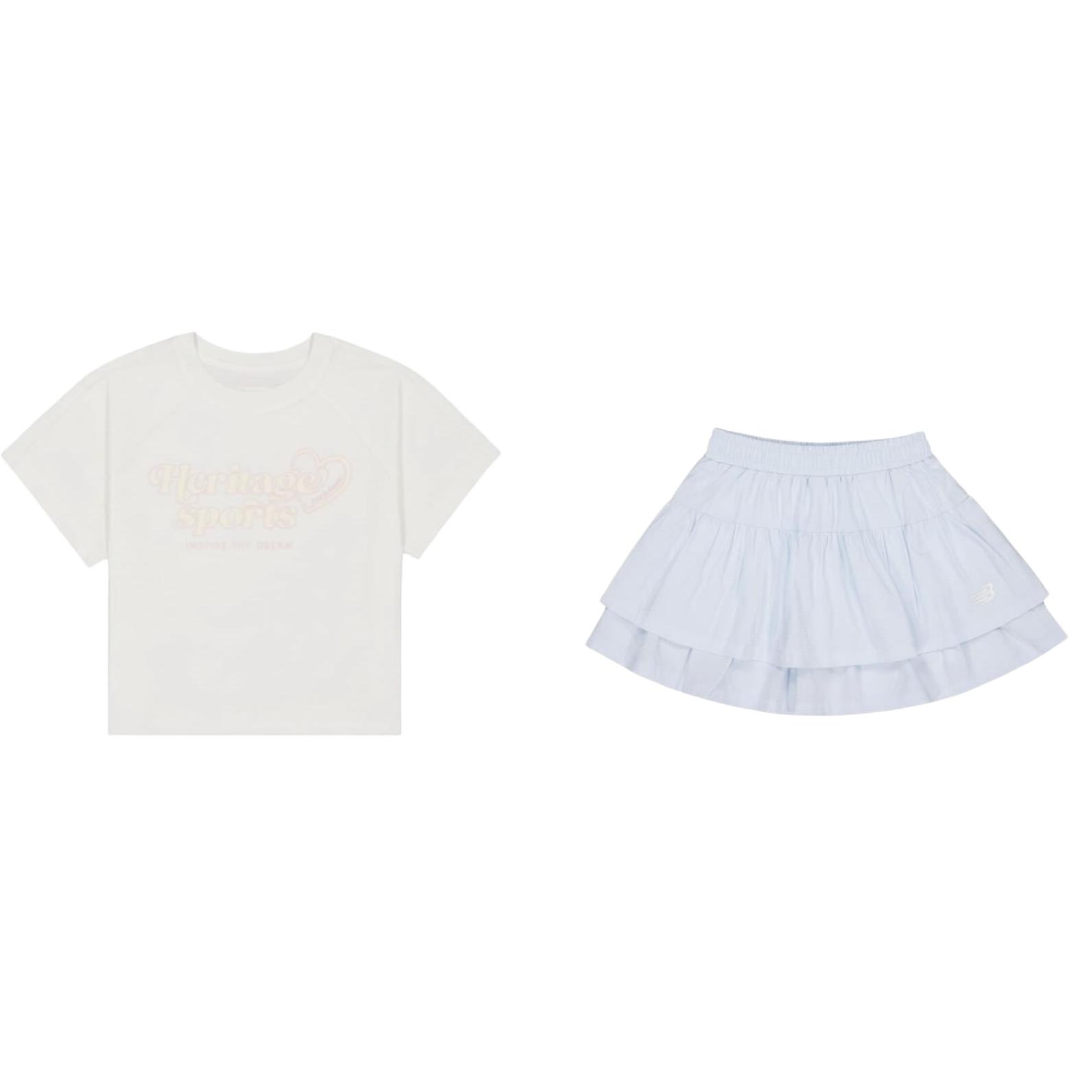 New Balance Kids Two Piece Skirt Sets Crew Neck Moderate 2SG23112-LBL 120
