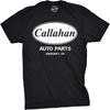 Crazy Dog Mens Callahan Auto Parts T Shirt Funny Graphic Novelty Tee