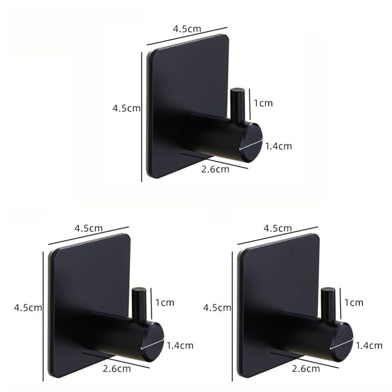3pcs Wall Hooks Self Adhesive Door Hooks For Key Rack Towel Holder Hang On the Wall Hanging Hooks Bathroom Accessories 1/2/3Pcs