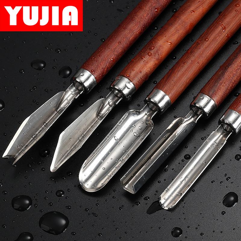 

Нож для нарезки фруктов из нержавеющей стали U-образный V-образный резной нож Профессиональный шеф-повар Резной основной нож для резки фруктов