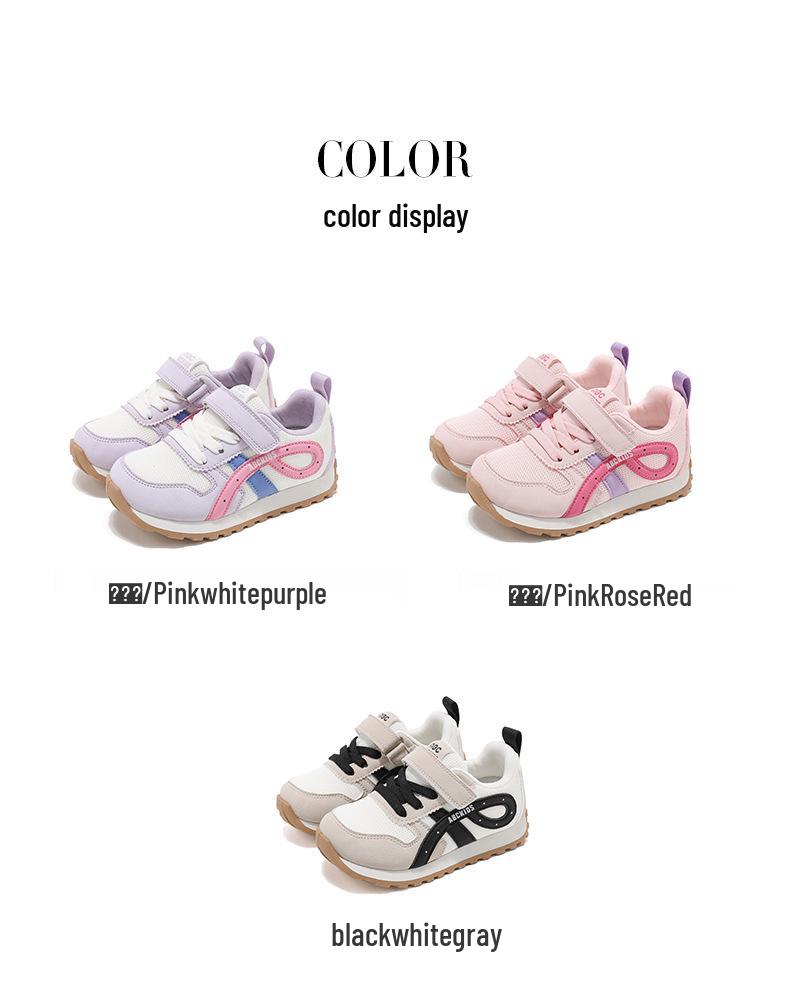 ABC Kids Spring 2026 Girls' Soft Sole Sports Shoes - Breathable Mesh Casual Sneakers for Children.