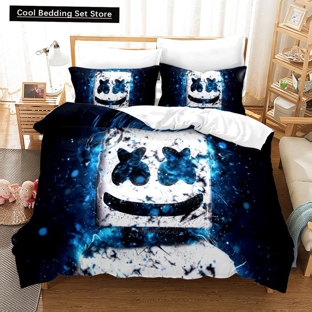 Neues 3-teiliges einseitig bedrucktes Serien-DJ-Digitaldruck-Bettbezug-Bettwäscheset Bequemes atmungsaktives Laken Bettdecke Bettset