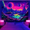 1pc UV Reactive Tapestry, Space Planet Science Fiction Mountain Range, Starry Sky Natural Landscape Room Decoration Tapestry
