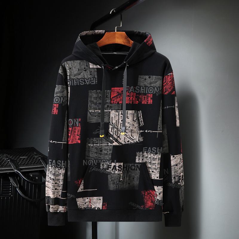 Men's Plus Size Trendy Long Sleeve Sweatshirt, Extra Large Round Neck for Spring and Autumn.