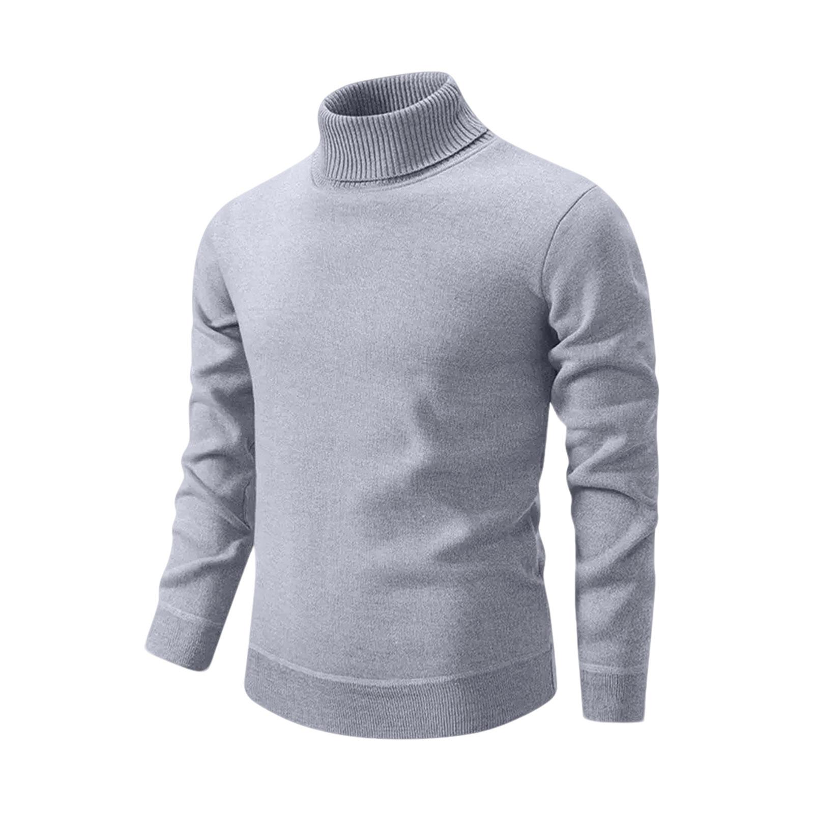 Men s Color Warm Sweater Knitted Sweater High Collar Slim Bottom Knitted Sweater Long Sleeve Sweater M